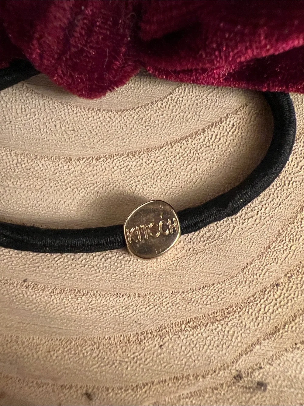 Kitsch Burgundy Velvet Bow Hair Tie